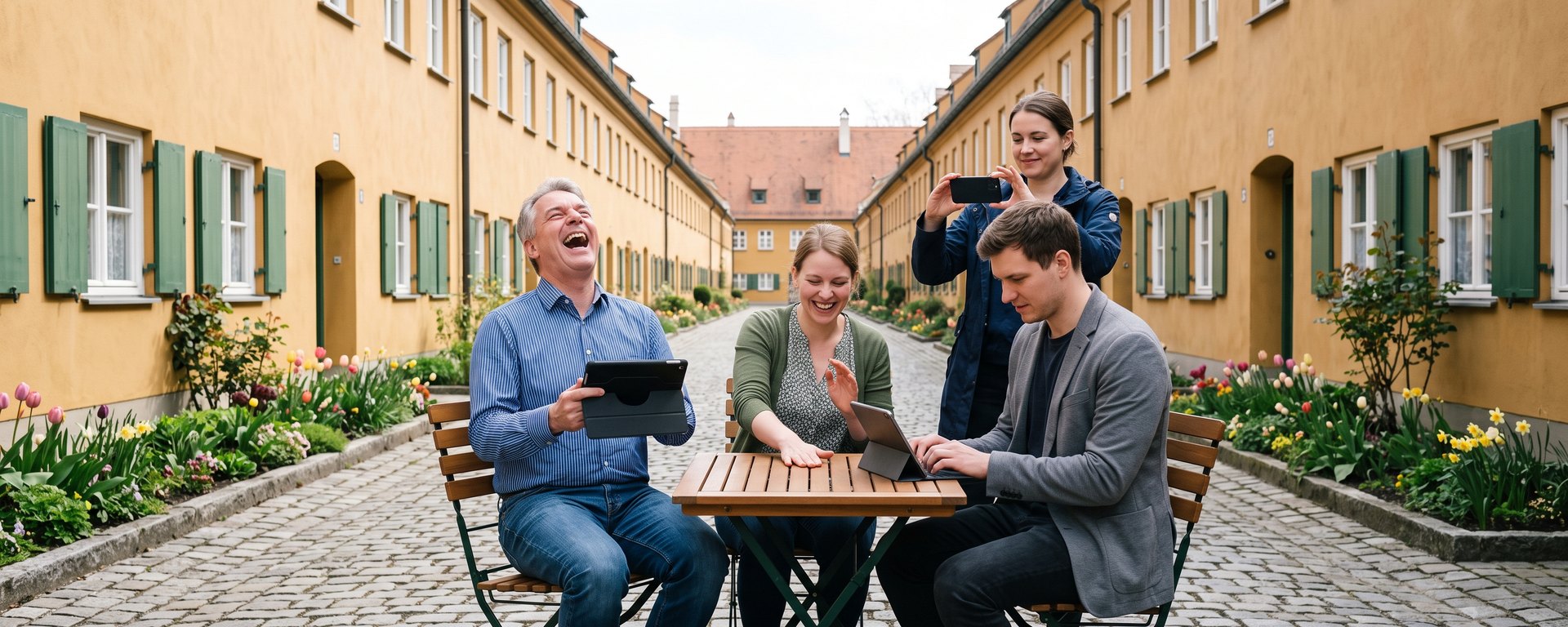 Stadtrallye in der Fuggerei: Die Lösung steckt in den Gassen der ältesten Sozialsiedlung der Welt.