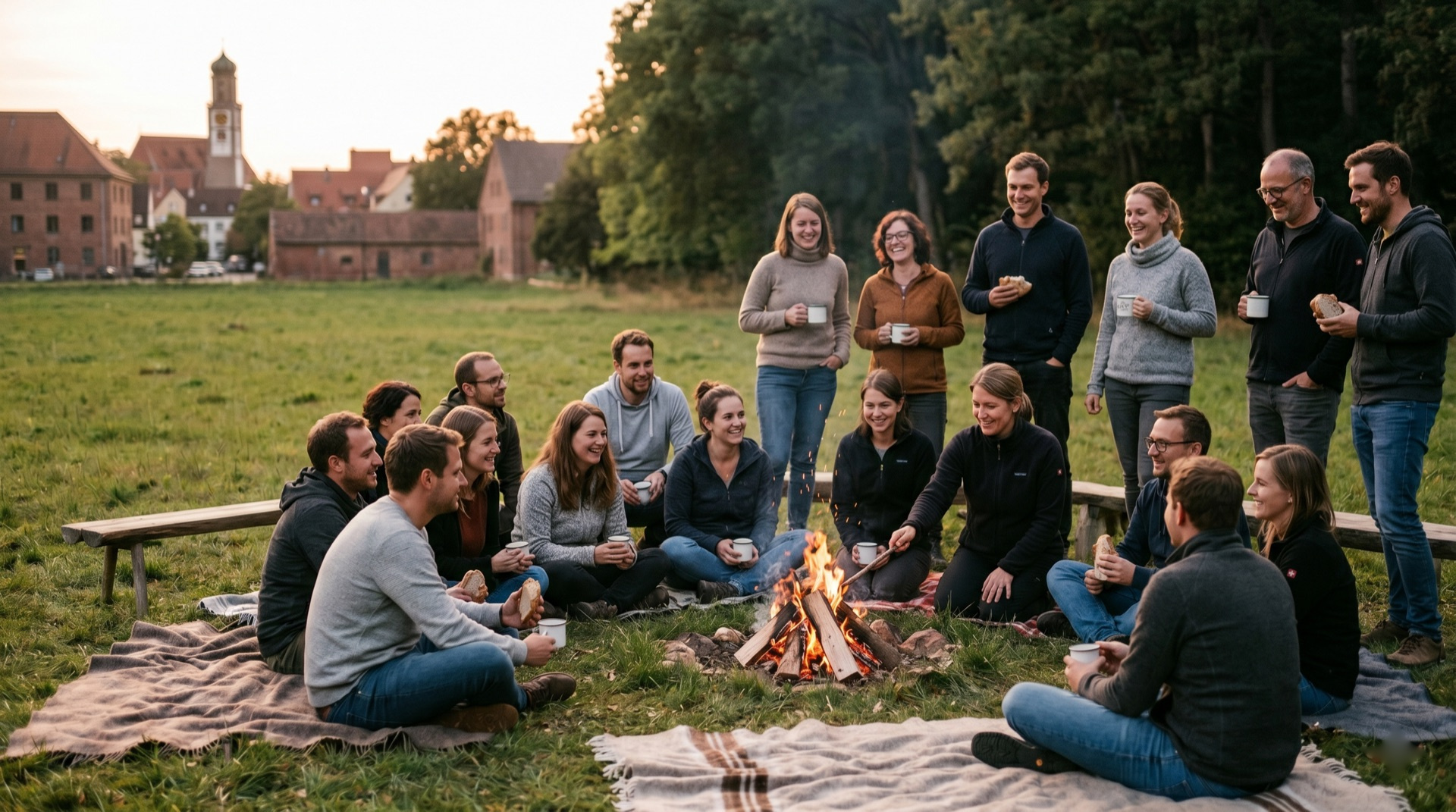 Team event in autumn