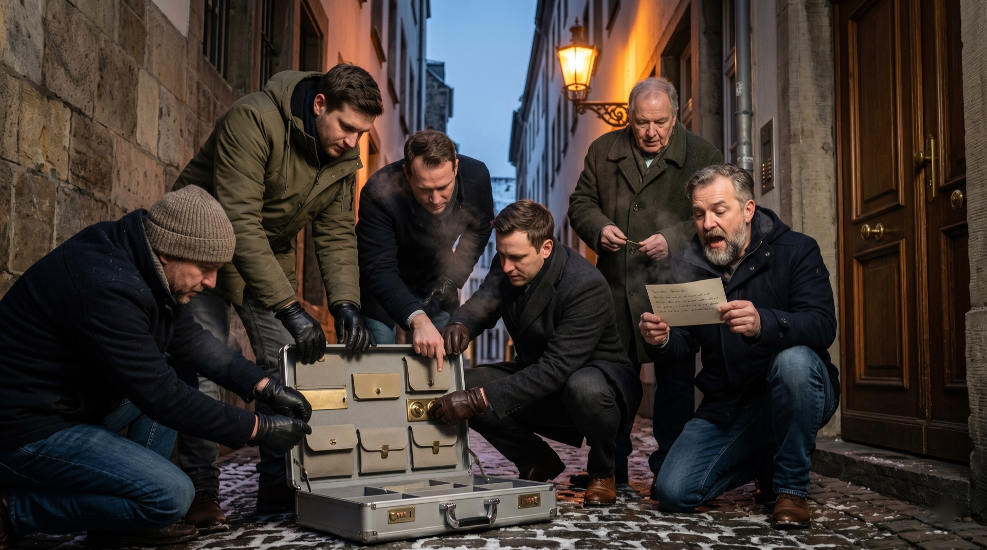 Ein Metallkoffer in einer Altstadtgasse macht etwas, was kein Workshop schafft: er bringt Hierarchien zum Schweigen.