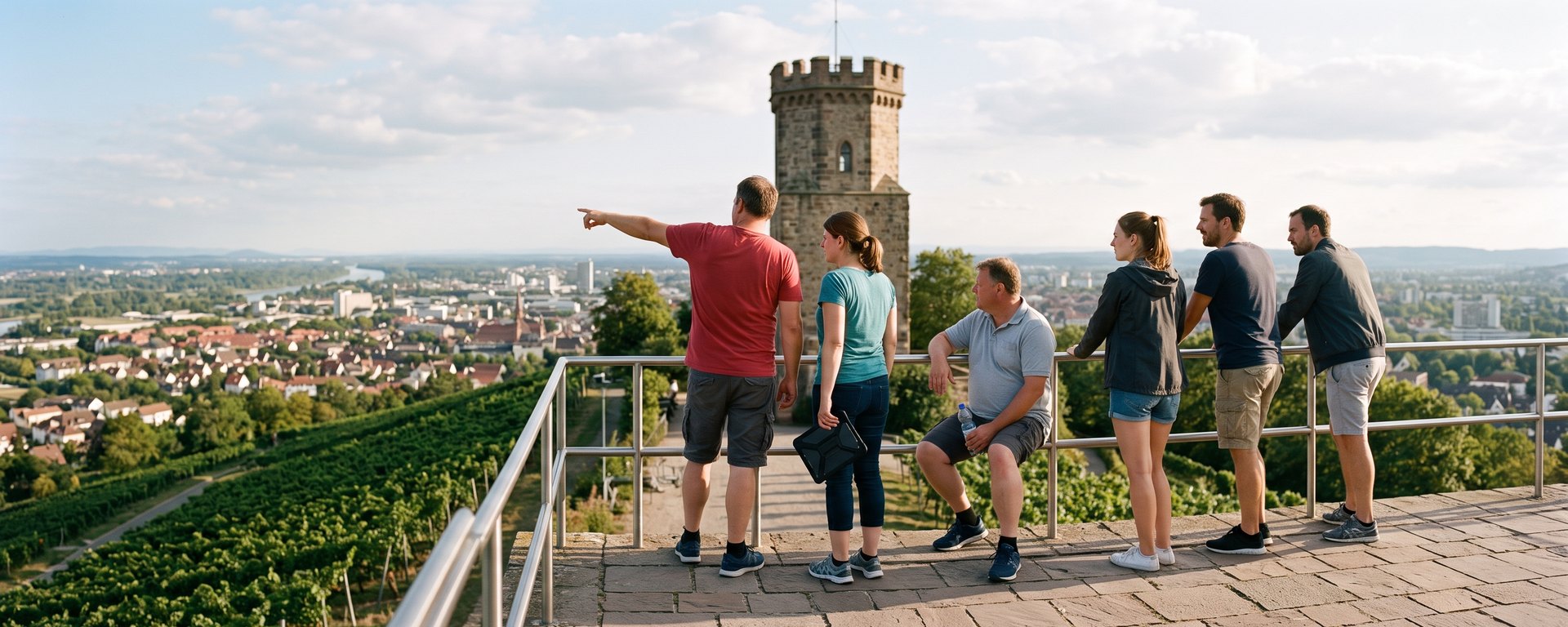 Stadtrallye auf dem Turmberg: Ganz Karlsruhe liegt unter dem Team.