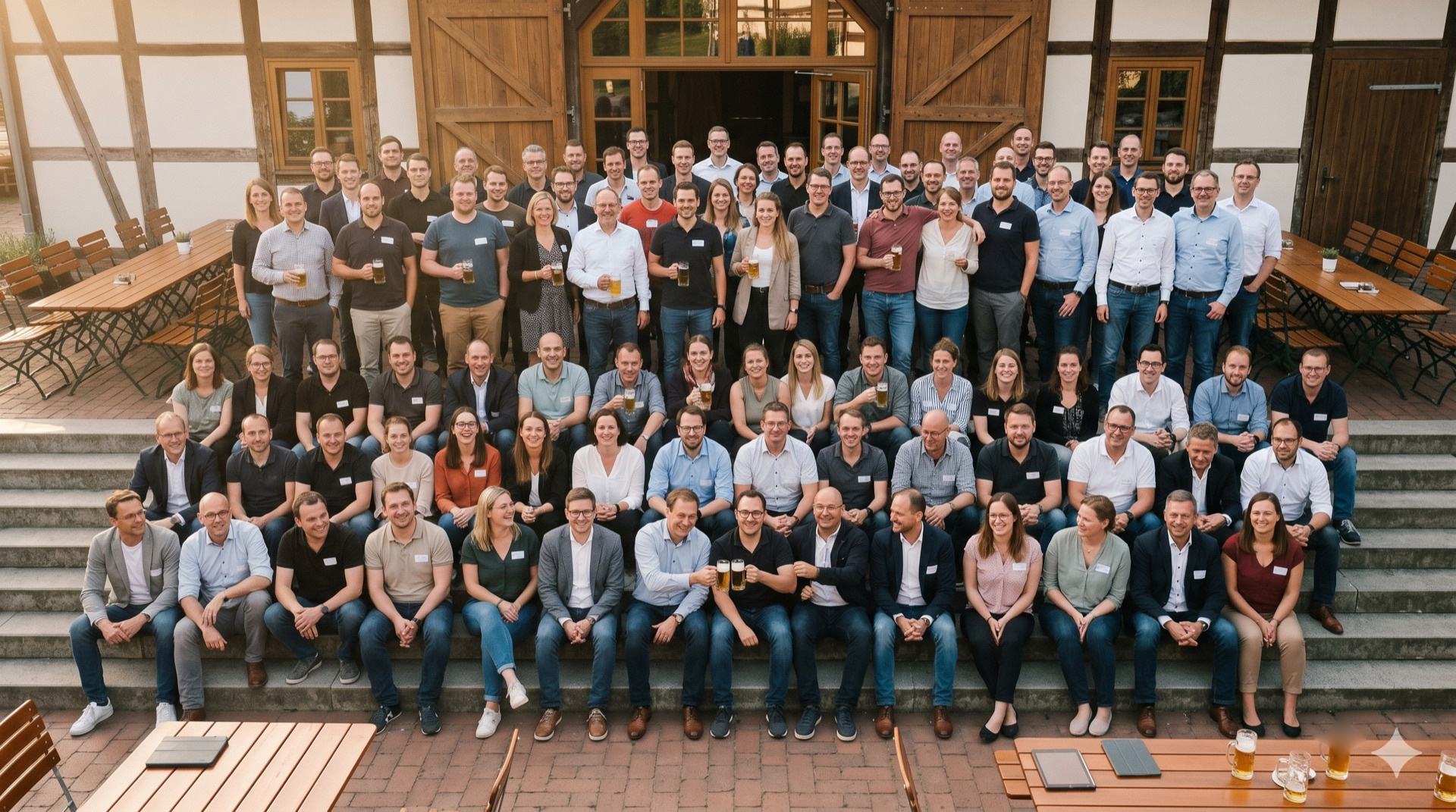 Gutes Essen, ein Glas in der Hand und Kollegen, die plötzlich Freunde sind — so klingt ein gelungener Teamtag aus.