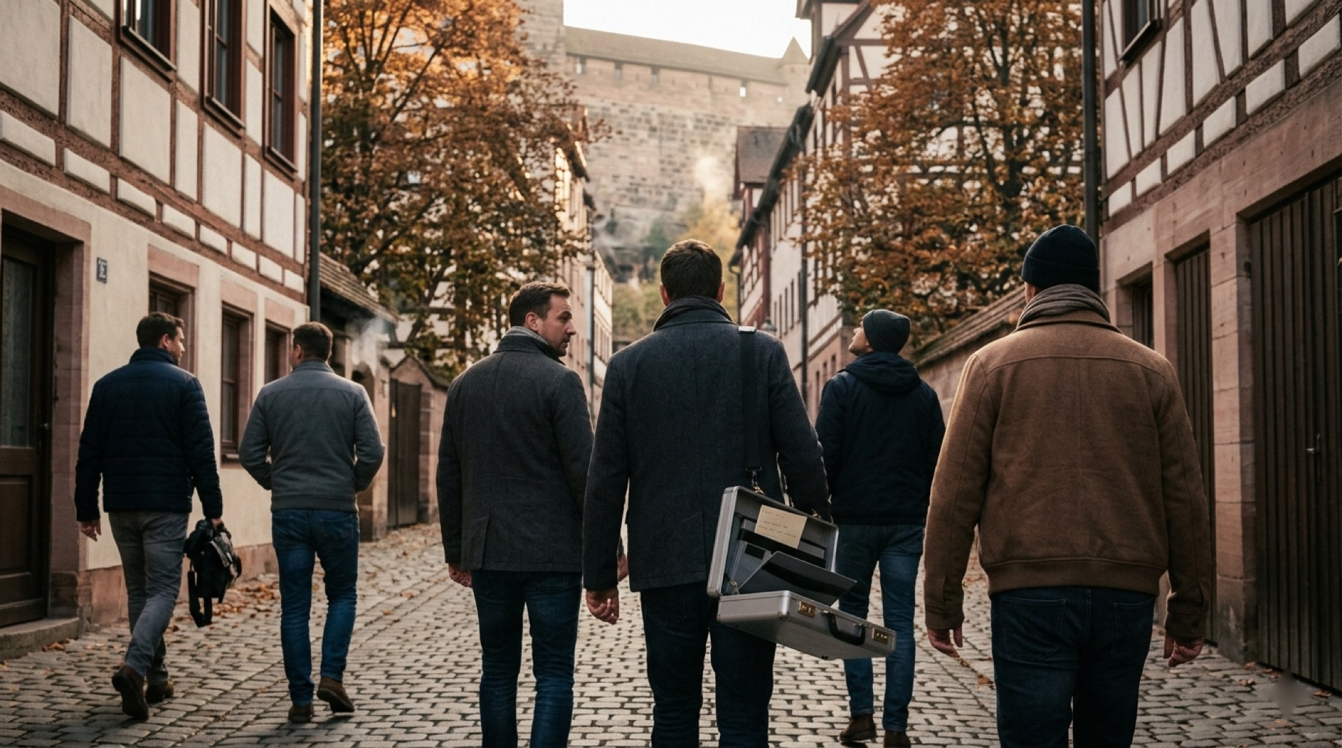 Astonishing how quickly a board takes an interest in a briefcase when the Nuremberg castle sits at the end of the alley.