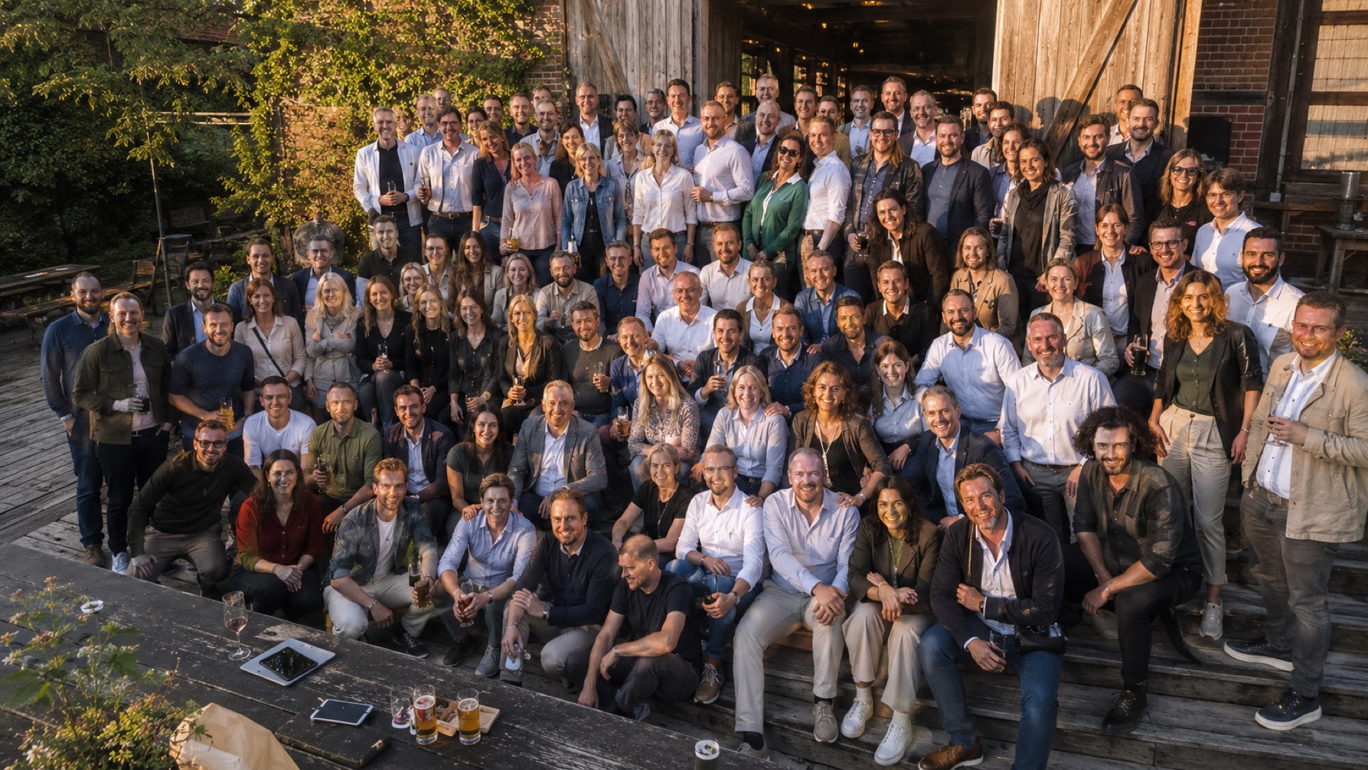 At the end of a Prague day comes the photo where everyone is genuinely laughing — even the ones who were sceptical that morning. (AI-generated illustrative image)