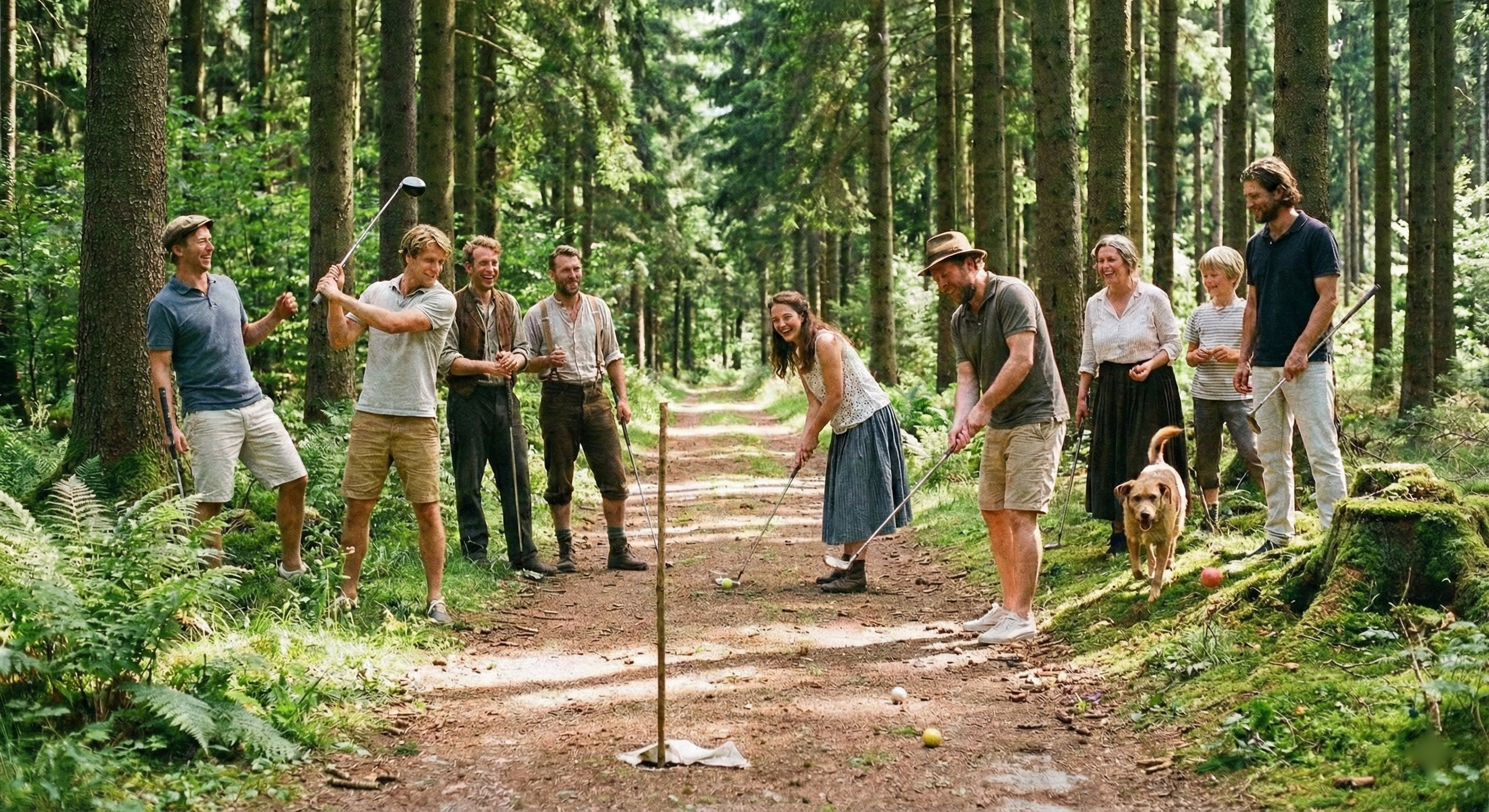 Crossgolf: Golfschläger während des Teamevents