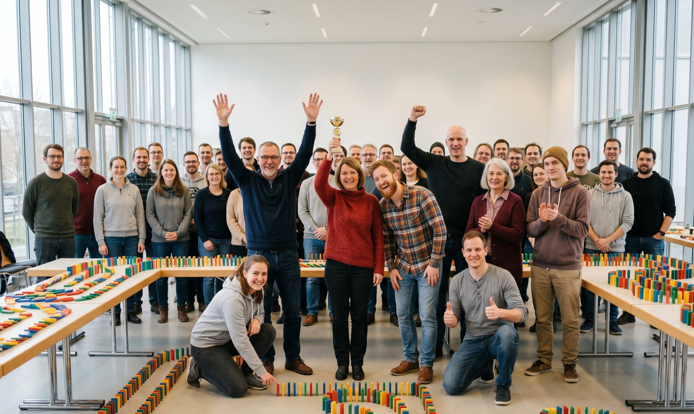 Domino Challenge Magdeburg (AI-generated illustrative image)