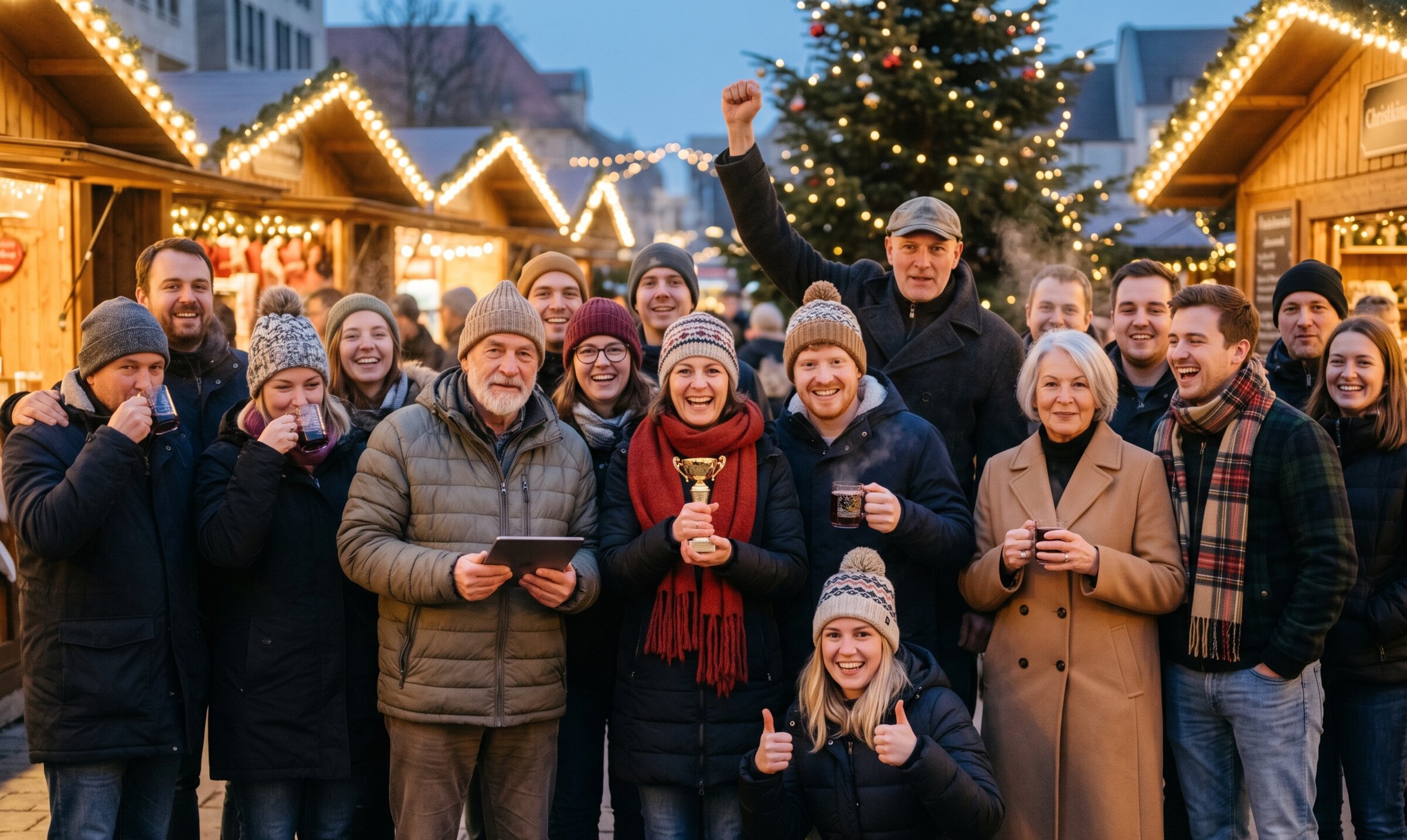 Gruppe beim Christmas Rallye als Firmen-Teamevent