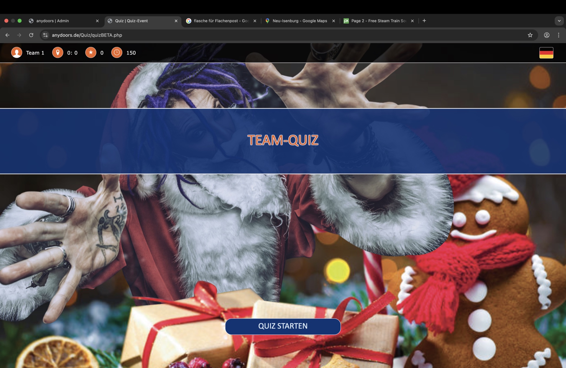 Teambuilding-Event Weihnachts-Quizshow - Mitarbeiter bei weihnachtliches quiz-event