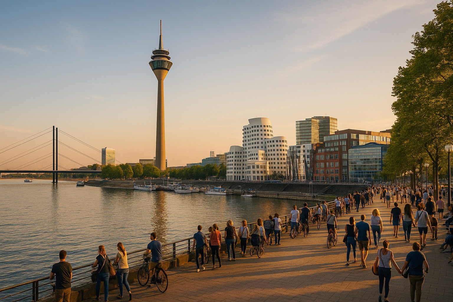 Blick über Düsseldorf – hier finden unsere Teamevents statt.