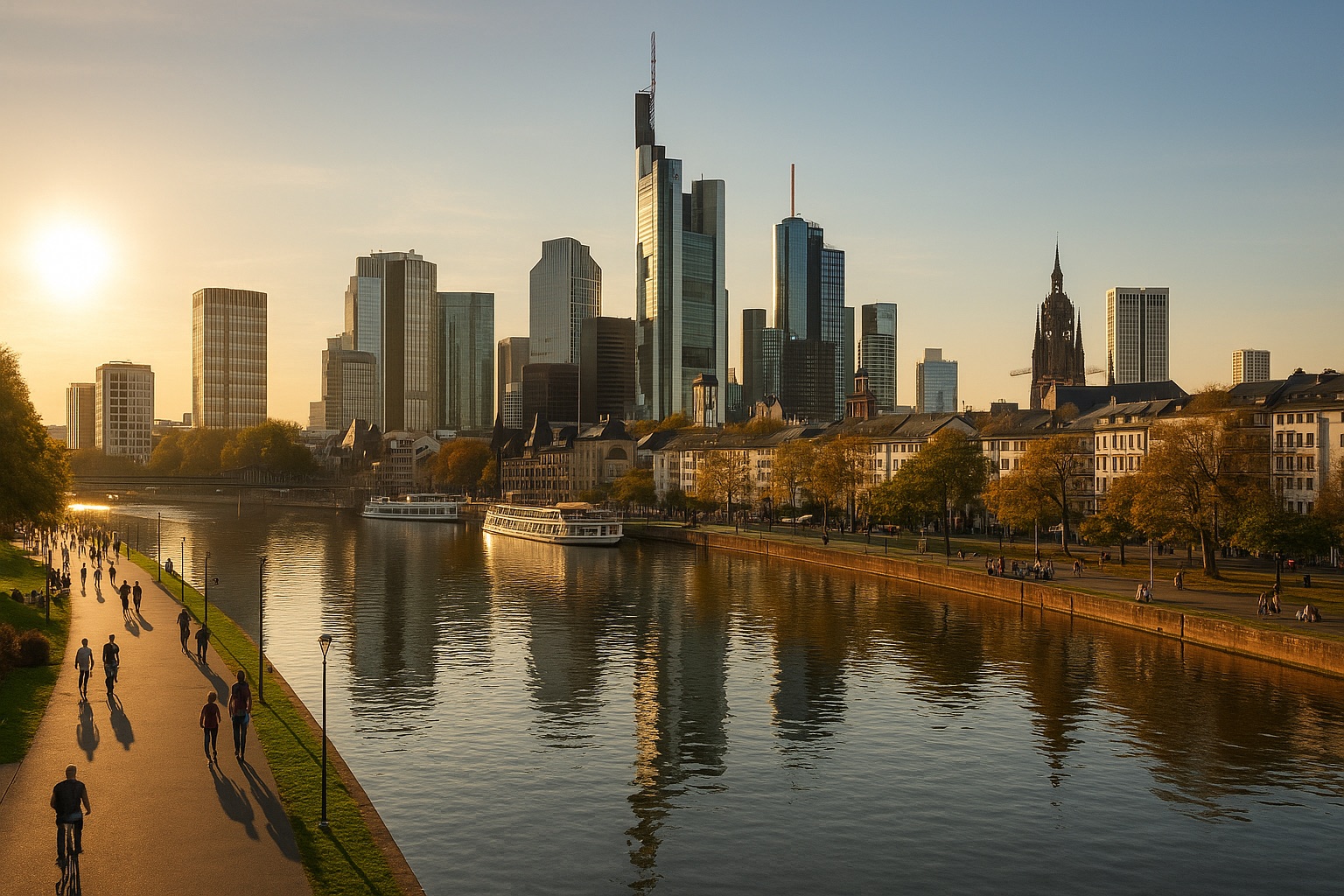 Blick über Frankfurt – hier finden unsere Teamevents statt.