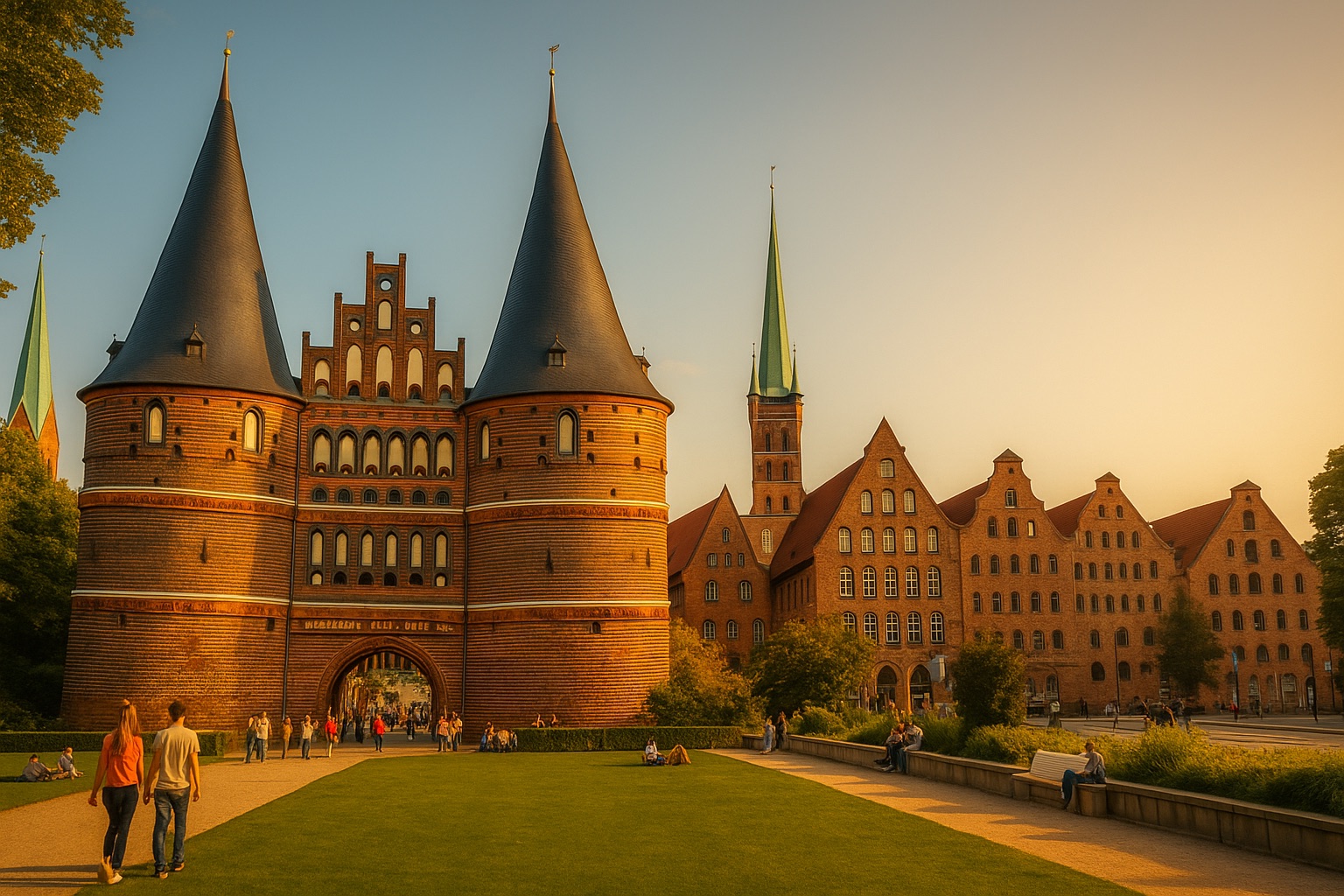 Blick über Lübeck – hier finden unsere Teamevents statt.